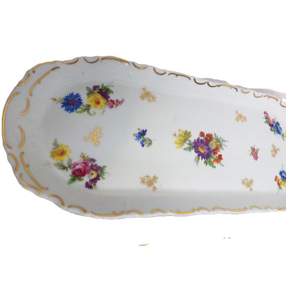Vintage Reichenbach Germany Fine Bone China Floral Tray - Picture 3 of 6